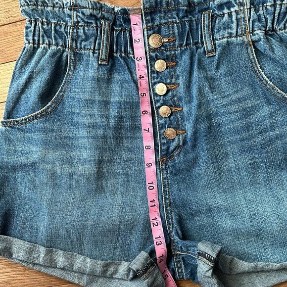 STS Blue High Waist Paperbag Denim Shorts Cotton size 30 - Picture 5 of 10